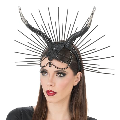 Chaks - Gothic Haarreif mit Hörnern und Perlen, Kostüm Accessoires mit Spitze für Halloween, Karneval & Fantasy Partys Chaks - Gothic Haarreif mit Hörnern und Perlen, Kostüm Accessoires mit Spitze für Halloween, Karneval & Fantasy Partys von Chaks
