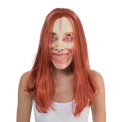 Chaks - Gruselmaske mit roten Haaren, Latexmaske mit Langhaarperücke, Kostüm Accessoires für Halloween & Karneval Chaks - Gruselmaske mit roten Haaren, Latexmaske mit Langhaarperücke, Kostüm Accessoires für Halloween & Karneval von Chaks