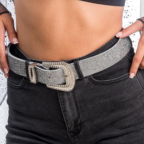 Chaks - Gürtel für Damen aus Kunstleder, Strass, Glitzer Western Cowgirl, Bling, Taillengürtel für Jeans Chaks - Gürtel für Damen aus Kunstleder, Strass, Glitzer Western Cowgirl, Bling, Taillengürtel für Jeans von Chaks