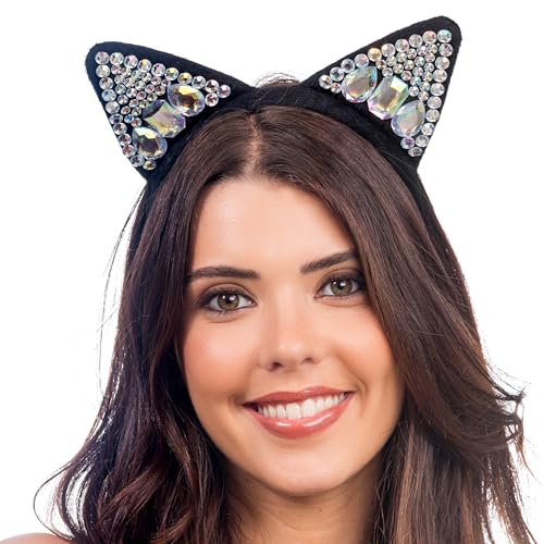 Chaks - Haarreif Katze, Glitzernd mit Strasssteinen, Accessoires mit Ohren, Tier Kostüm, Kostümzubehör, Karneval, Festival Chaks - Haarreif Katze, Glitzernd mit Strasssteinen, Accessoires mit Ohren, Tier Kostüm, Kostümzubehör, Karneval, Festival von Chaks