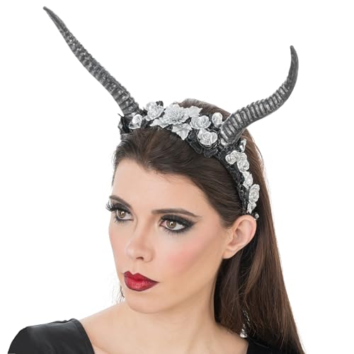 Chaks - Haarreif mit Hörnern, Blumen Kopfschmuck, Fantasy Look, Cosplay Kostüm Accessoires für Halloween und Karneval Chaks - Haarreif mit Hörnern, Blumen Kopfschmuck, Fantasy Look, Cosplay Kostüm Accessoires für Halloween und Karneval von Chaks
