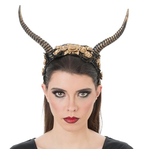 Chaks - Haarreif mit Hörnern, Blumen Kopfschmuck, Fantasy Look, Cosplay Kostüm Accessoires für Halloween und Karneval Chaks - Haarreif mit Hörnern, Blumen Kopfschmuck, Fantasy Look, Cosplay Kostüm Accessoires für Halloween und Karneval von Chaks