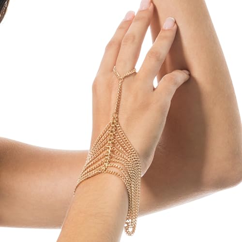 Chaks - Handkette gold mit Fingerring, Armband, Fingerkette, filigranes Accessoires für Festival, Strand, Karneval Chaks - Handkette gold mit Fingerring, Armband, Fingerkette, filigranes Accessoires für Festival, Strand, Karneval von Chaks