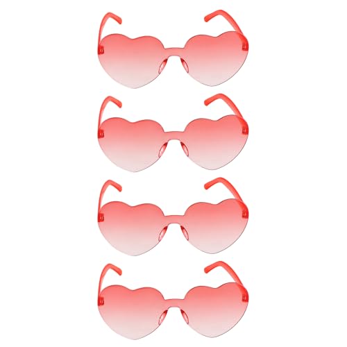 Chaks - Herz Sonnenbrille, 4 Stück, Retro Partybrille mit Farbverlauf, Hippie Brille für Festival und Mottoparty Chaks - Herz Sonnenbrille, 4 Stück, Retro Partybrille mit Farbverlauf, Hippie Brille für Festival und Mottoparty von Chaks