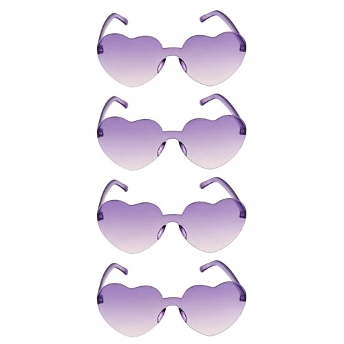 Chaks - Herz Sonnenbrille, 4 Stück, Retro Partybrille mit Farbverlauf, Hippie Brille für Festival und Mottoparty Chaks - Herz Sonnenbrille, 4 Stück, Retro Partybrille mit Farbverlauf, Hippie Brille für Festival und Mottoparty von Chaks