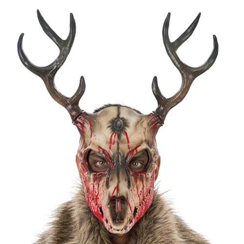 Chaks - Hirschmaske blutig aus Schaumstoff mit Geweih, Horror Tiermaske, Kostüm Accessoires für Halloween & Karneval Chaks - Hirschmaske blutig aus Schaumstoff mit Geweih, Horror Tiermaske, Kostüm Accessoires für Halloween & Karneval von Chaks