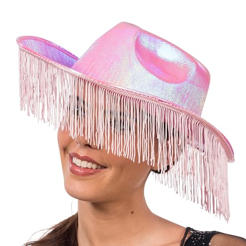 Chaks - Holografischer Cowboyhut mit Fransen, Hut für Western Kostüme, Accessoires für Karneval, Festival und JGA Chaks - Holografischer Cowboyhut mit Fransen, Hut für Western Kostüme, Accessoires für Karneval, Festival und JGA von Chaks