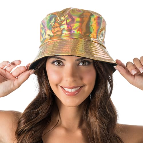 Chaks - Holografischer Fischerhut, Bucket Hat mit Glanz, Mütze für Festival, Karneval, Mottoparty Chaks - Holografischer Fischerhut, Bucket Hat mit Glanz, Mütze für Festival, Karneval, Mottoparty von Chaks