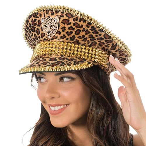Chaks - Hut mit Leopardenmuster, goldene Nieten, Accessoires für Kostüme, Karneval, Festival, Cosplay Chaks - Hut mit Leopardenmuster, goldene Nieten, Accessoires für Kostüme, Karneval, Festival, Cosplay von Chaks