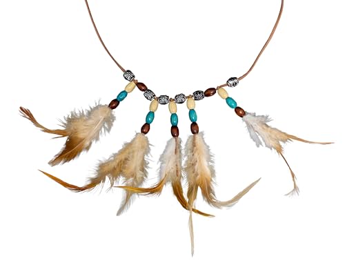 Chaks - Kette mit Perlen und Federn, Halsschmuck, Accessoires für Kostüme, Indianer, Karneval Chaks - Kette mit Perlen und Federn, Halsschmuck, Accessoires für Kostüme, Indianer, Karneval von Chaks