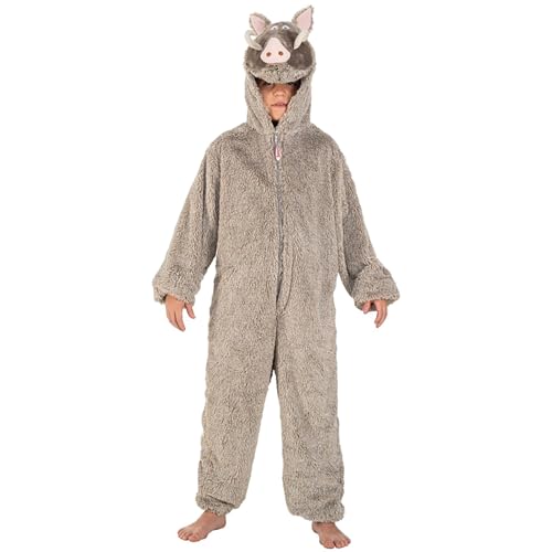 Chaks - Kinderkostüm Wildschwein, Asterix und Obelix, Onesie mit Kapuze, Verkleidung für Karneval und Comic Con von Chaks