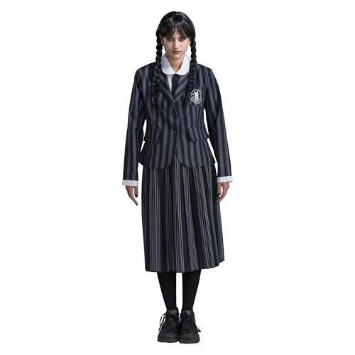 Chaks Lady Wednesday Schuluniform Kostüm für Damen – Gothic Halloween Outfit von Addams Family, perfekt für Mottopartys und Karneval (S) von Chaks
