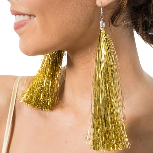 Chaks – Lametta Ohrringe, 17 cm lang, Glitzer Ohrstecker, Modeschmuck, Accessoire für Karneval, Party, Festival Chaks – Lametta Ohrringe, 17 cm lang, Glitzer Ohrstecker, Modeschmuck, Accessoire für Karneval, Party, Festival von Chaks