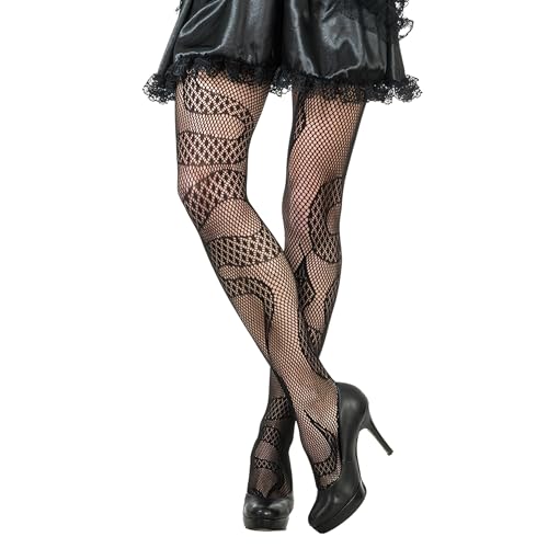 Chaks - Motiv Strumpfhose für Damen, Strümpfe mit Muster in One Size, Kostüm Accessoires für Halloween und Karneval von Chaks