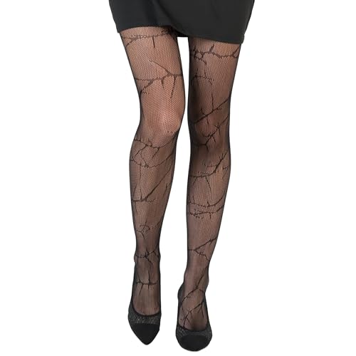 Chaks - Motiv Strumpfhose für Damen, Strümpfe mit Muster in One Size, Kostüm Accessoires für Halloween und Karneval von Chaks