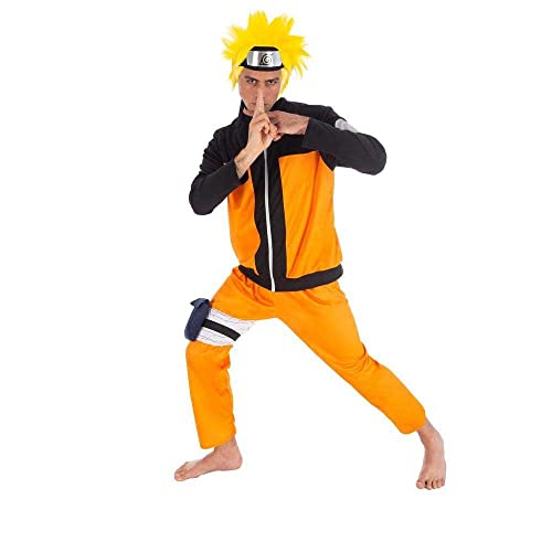 Chaks Naruto-Kostüm für Herren Anime-Kostüm orange-schwarz L von Chaks