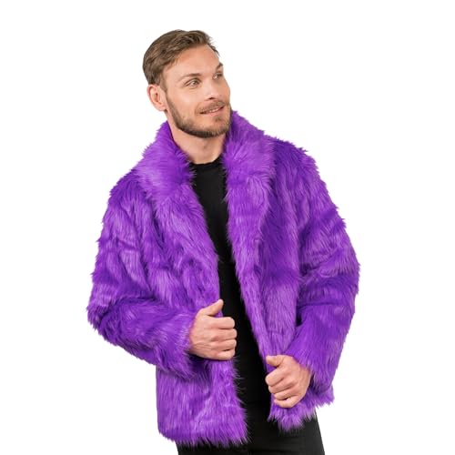 Chaks - Pelzmantel für Erwachsene, kurze Felljacke aus Kunstfell, für Karneval, Festival, Party Fashion Chaks - Pelzmantel für Erwachsene, kurze Felljacke aus Kunstfell, für Karneval, Festival, Party Fashion von Chaks