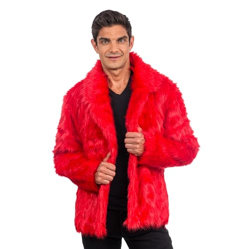 Chaks - Pelzmantel für Erwachsene, kurze Felljacke aus Kunstfell, für Karneval, Festival, Party Fashion Chaks - Pelzmantel für Erwachsene, kurze Felljacke aus Kunstfell, für Karneval, Festival, Party Fashion von Chaks