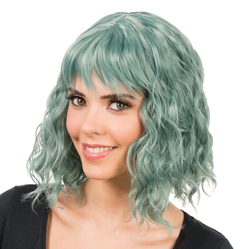 Chaks - Perücke Damen kurze lockige Haare 35cm, Bob Wellig mit Pony aus Polyester, Festival, Karneval, Cosplay Chaks - Perücke Damen kurze lockige Haare 35cm, Bob Wellig mit Pony aus Polyester, Festival, Karneval, Cosplay von Chaks