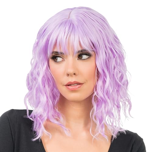 Chaks - Perücke Damen kurze lockige Haare 35cm, Bob Wellig mit Pony aus Polyester, Festival, Karneval, Cosplay Chaks - Perücke Damen kurze lockige Haare 35cm, Bob Wellig mit Pony aus Polyester, Festival, Karneval, Cosplay von Chaks