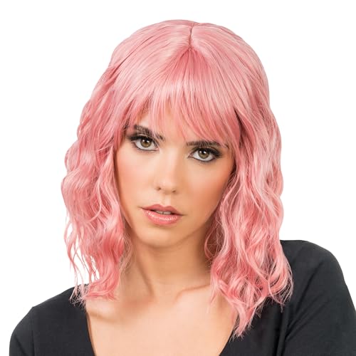 Chaks - Perücke Damen kurze lockige Haare 35cm, Bob Wellig mit Pony aus Polyester, Festival, Karneval, Cosplay Chaks - Perücke Damen kurze lockige Haare 35cm, Bob Wellig mit Pony aus Polyester, Festival, Karneval, Cosplay von Chaks