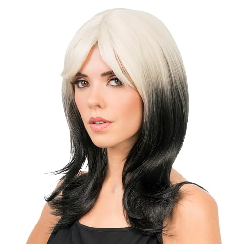 Chaks - Perücke mit Pony, 48 cm lange, zweifarbige Haare, Langhaarperücke Damen, Cosplay, Karneval, Festival Chaks - Perücke mit Pony, 48 cm lange, zweifarbige Haare, Langhaarperücke Damen, Cosplay, Karneval, Festival von Chaks