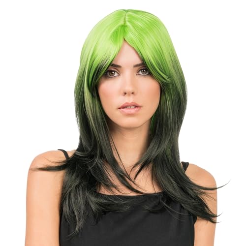 Chaks - Perücke mit Pony, 48 cm lange, zweifarbige Haare, Langhaarperücke Damen, Cosplay, Karneval, Festival Chaks - Perücke mit Pony, 48 cm lange, zweifarbige Haare, Langhaarperücke Damen, Cosplay, Karneval, Festival von Chaks