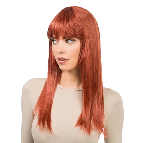 Chaks - Perücke mit Pony, 58 cm langes, glattes Kunsthaar für Damen, Cosplay, Karneval, Festival Chaks - Perücke mit Pony, 58 cm langes, glattes Kunsthaar für Damen, Cosplay, Karneval, Festival von Chaks
