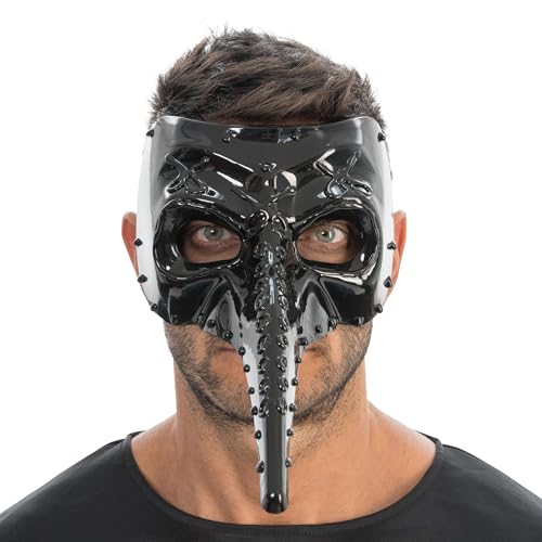 Chaks - Pest Maske Doktor in Schwarz, Schnabelmaske, Mittelalter, Horrorkostüm Accessoires für Halloween & Karneval Chaks - Pest Maske Doktor in Schwarz, Schnabelmaske, Mittelalter, Horrorkostüm Accessoires für Halloween & Karneval von Chaks