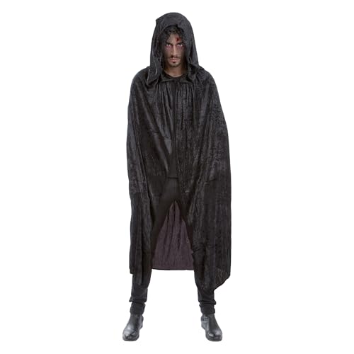 Chaks - Samt Umhang mit Kapuze 182 cm, langes Cape für Damen & Herren, Kostüm Accessoires für Halloween und Karneval von Chaks