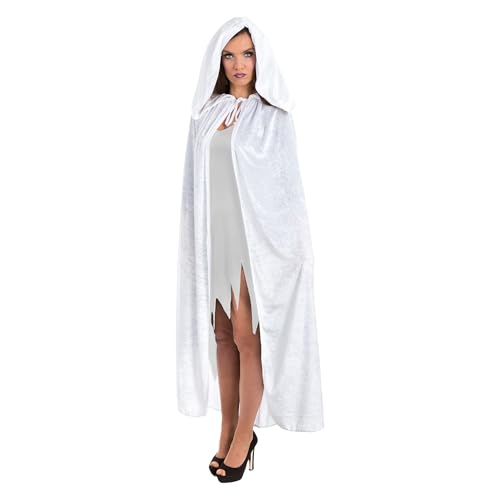 Chaks - Samt Umhang mit Kapuze 182 cm, langes Cape für Damen & Herren, Kostüm Accessoires für Halloween und Karneval von Chaks