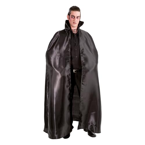 Chaks - Satin Umhang mit Stehkragen, 163 cm langes Cape für Erwachsene, Kostüm Accessoires für Halloween & Karneval von Chaks