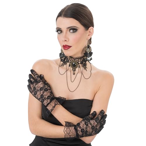 Chaks - Schmuck-Set Damen 3-teilig, Halsband, Ohrringe & Handschuhe, Kostüm Accessoires für Halloween und Karneval Chaks - Schmuck-Set Damen 3-teilig, Halsband, Ohrringe & Handschuhe, Kostüm Accessoires für Halloween und Karneval von Chaks
