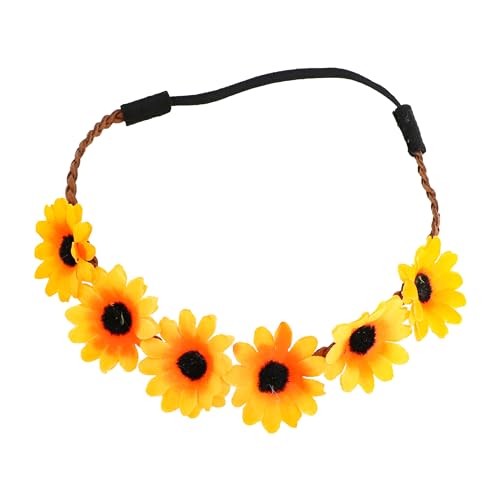 Chaks - Stirnband Sonnenblume, Blumenkranz, Haarband, Festival, 70er Jahre Accessoires, Hippie von Chaks