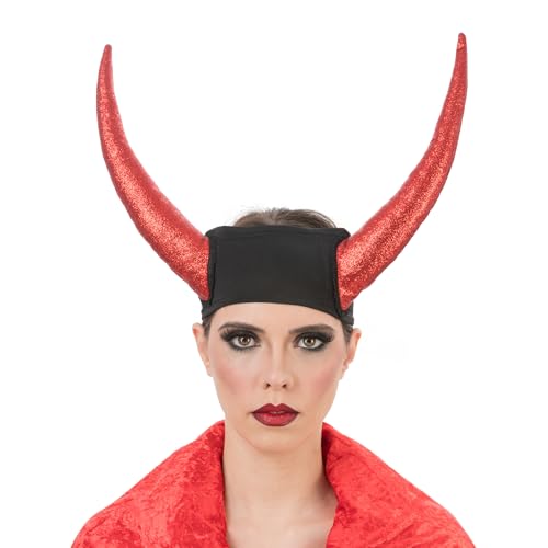 Chaks - Stirnband Teufel mit roten Glitzerhörnern, 29 cm, elastisch, Kostüm Accessoires für Halloween und Karneval Chaks - Stirnband Teufel mit roten Glitzerhörnern, 29 cm, elastisch, Kostüm Accessoires für Halloween und Karneval von Chaks