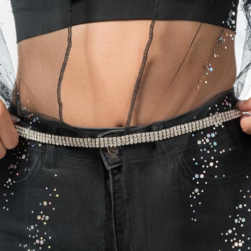 Chaks - Strassgürtel Damen Silber, Glitzer Taillenkette, Kettengürtel, Hüftkette, Accessoires für Jeans, Kleider, Mäntel Chaks - Strassgürtel Damen Silber, Glitzer Taillenkette, Kettengürtel, Hüftkette, Accessoires für Jeans, Kleider, Mäntel von Chaks