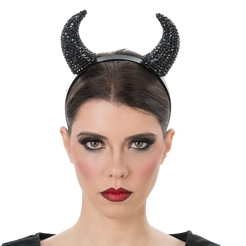 Chaks - Teufel Haarreif mit glitzernden Hörnern in Rot oder Schwarz, Kostüm Accessoires für Halloween und Karneval Chaks - Teufel Haarreif mit glitzernden Hörnern in Rot oder Schwarz, Kostüm Accessoires für Halloween und Karneval von Chaks