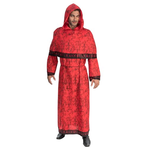 Chaks - Teufel Kostüm in Rot mit Runen, Tunika & Kapuze, One Size für Erwachsene, Dämon Verkleidung Halloween & Karneval Chaks - Teufel Kostüm in Rot mit Runen, Tunika & Kapuze, One Size für Erwachsene, Dämon Verkleidung Halloween & Karneval von Chaks