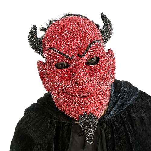 Chaks - Teufelsmaske in Rot und Schwarz, Strass Design, Dämon, Bestie, Kostüm Accessoires für Halloween und Karneval Chaks - Teufelsmaske in Rot und Schwarz, Strass Design, Dämon, Bestie, Kostüm Accessoires für Halloween und Karneval von Chaks