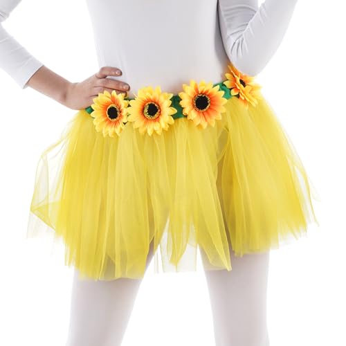 Chaks - Tüllrock Damen Gelb, Sonnenblumen Rock für Karneval, Festival und Motto Party, Hippie 70er Jahre Kostüm Zubehör Chaks - Tüllrock Damen Gelb, Sonnenblumen Rock für Karneval, Festival und Motto Party, Hippie 70er Jahre Kostüm Zubehör von Chaks