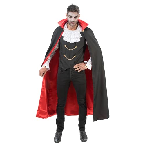 Chaks - Vampir Kostüm 2-teilig, Umhang mit Kragen & Hemd, Weste mit Rüschen, Outfit für Halloween, Karneval & Mottoparty Chaks - Vampir Kostüm 2-teilig, Umhang mit Kragen & Hemd, Weste mit Rüschen, Outfit für Halloween, Karneval & Mottoparty von Chaks