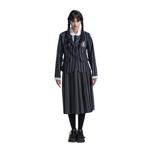 Chaks Wednesday Kostüm Schuluniform Nevermore Wednesday Addams für Damen Gr. XS-L schwarz Fasching Halloween (L) von Chaks