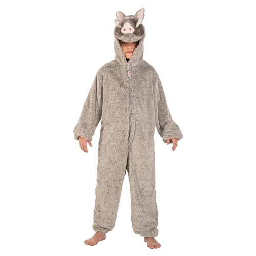 Chaks - Kinderkostüm Wildschwein, Asterix und Obelix, Onesie mit Kapuze, Verkleidung für Karneval und Comic Con von Chaks