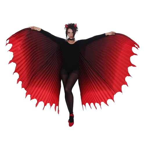 Deluxe Umhang „Teufelsflügel“ – Halloween Teufel Kostüm für Damen & Herren | Rot Schwarzer Umhang mit Kapuze & Flügel-Optik | Unisex Cape Deluxe Umhang „Teufelsflügel“ – Halloween Teufel Kostüm für Damen & Herren | Rot Schwarzer Umhang mit Kapuze & Flügel-Optik | Unisex Cape von Chaks
