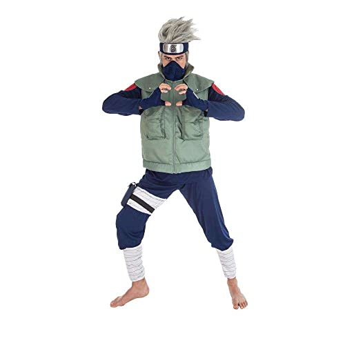 Generique - Naruto Kakashi-Kostüm für Herren Lizenz-Verkleidung grün-blau - XL von Chaks