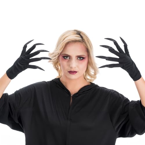 Handschuhe "Hexenfingernägel" | Glitzer Schwarz - Zubehör Hexenkostüm Halloween Handschuhe "Hexenfingernägel" | Glitzer Schwarz - Zubehör Hexenkostüm Halloween von Chaks