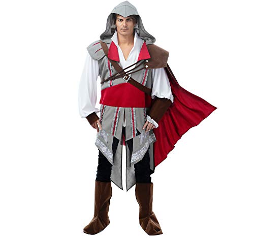 Herren Kostüm Assassins Creed Ezio Deluxe Gr. M-XL weiß rot Fasching Karneval (L) von Chaks