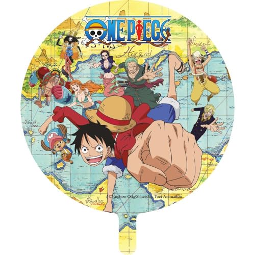 One Piece Folienballon XXL Monkey D. Ruffy Party-Deko Manga Party-Zubehör Deko Kindergeburtstag Luffy (One Piece rund) von Chaks