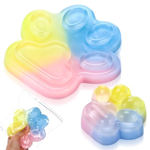 Chalyna 2 Stück Cat Paw Squeeze Spielzeug Katzenpfoten Toy Cat Paw Anti Stress Ball Fufu Squishy Katzen Stresstoy Katzenpfoten Sensory Quetschspielzeug für Entspannen von Chalyna