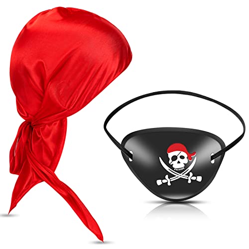 Chalyna 2 Stück Piraten Kapitän Kostüm Accessoires Set Halloween Kopftuch Lang Schwanz Piraten Hut Augenklappe Rot Seidige Kostüm Zubehör Erwachsene für Halloween Party Rollenspiel Verkleiden Chalyna 2 Stück Piraten Kapitän Kostüm Accessoires Set Halloween Kopftuch Lang Schwanz Piraten Hut Augenklappe Rot Seidige Kostüm Zubehör Erwachsene für Halloween Party Rollenspiel Verkleiden von Chalyna